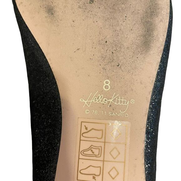 Hello Kitty Flats Black Glitter /Sparkles Sz 8 - Picture 8 of 10